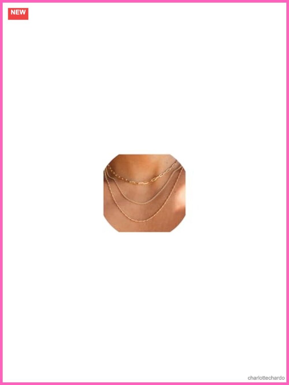 Women's Gold Plated Layered Necklace Set, Non-Tarnish, Waterproof